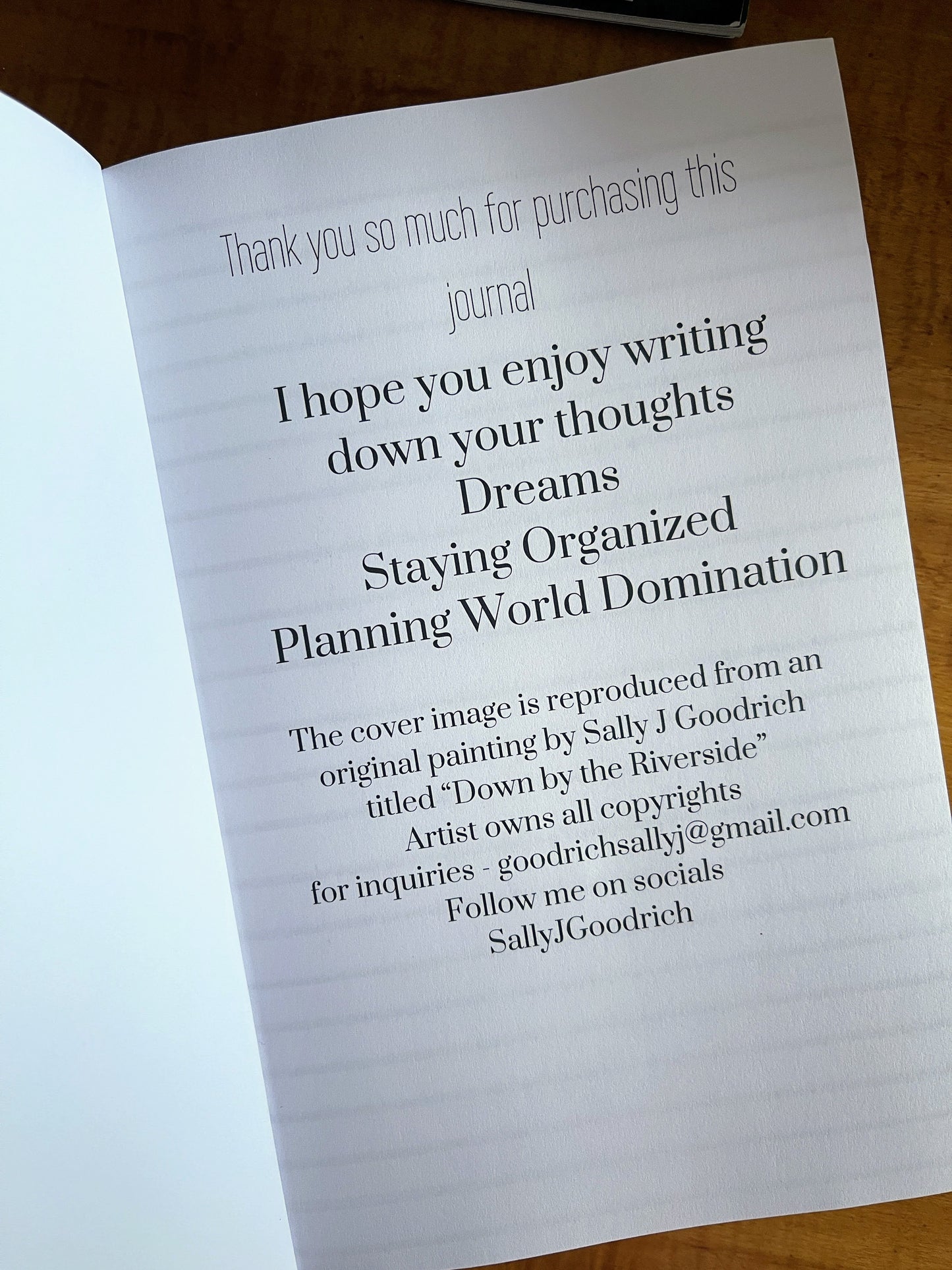 Down By the River Journal