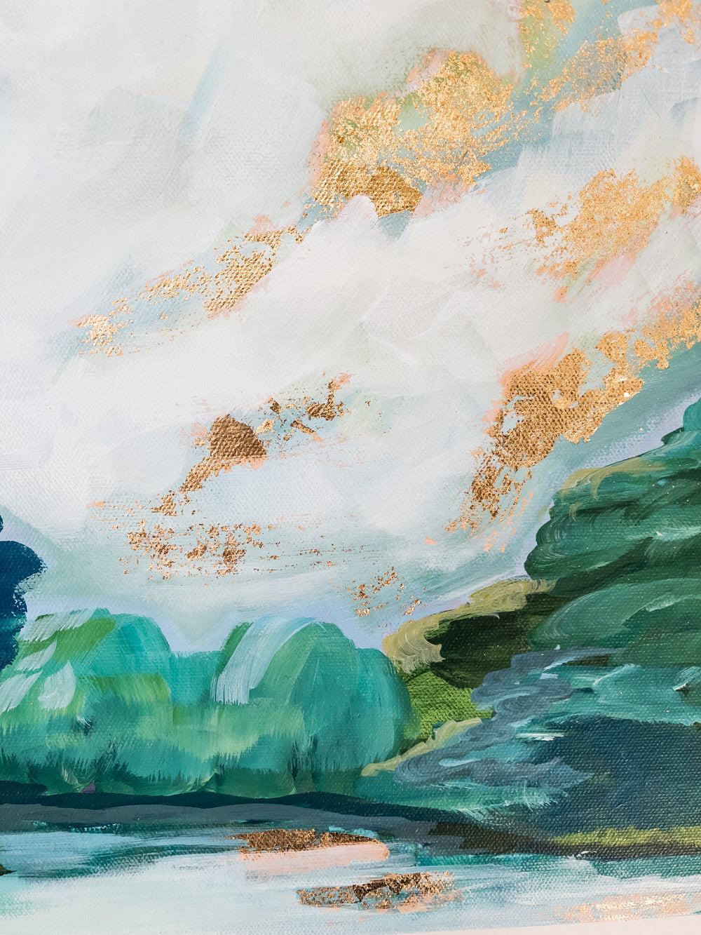 20" x 20" x 1.5"
Acrylic on Gallery Wrapped Canvas
Escape to Fall Break, where a dramatic blue sky showcases the golden hues of the rising sun.
This impressionistic masterpiece features trees painted in greens and blues, surrounded by a variety of conifers, deciduous, and weeping willows.
Nestled in a cove of the Blue Ridge Mountains, it's the perfect getaway (no filter needed).