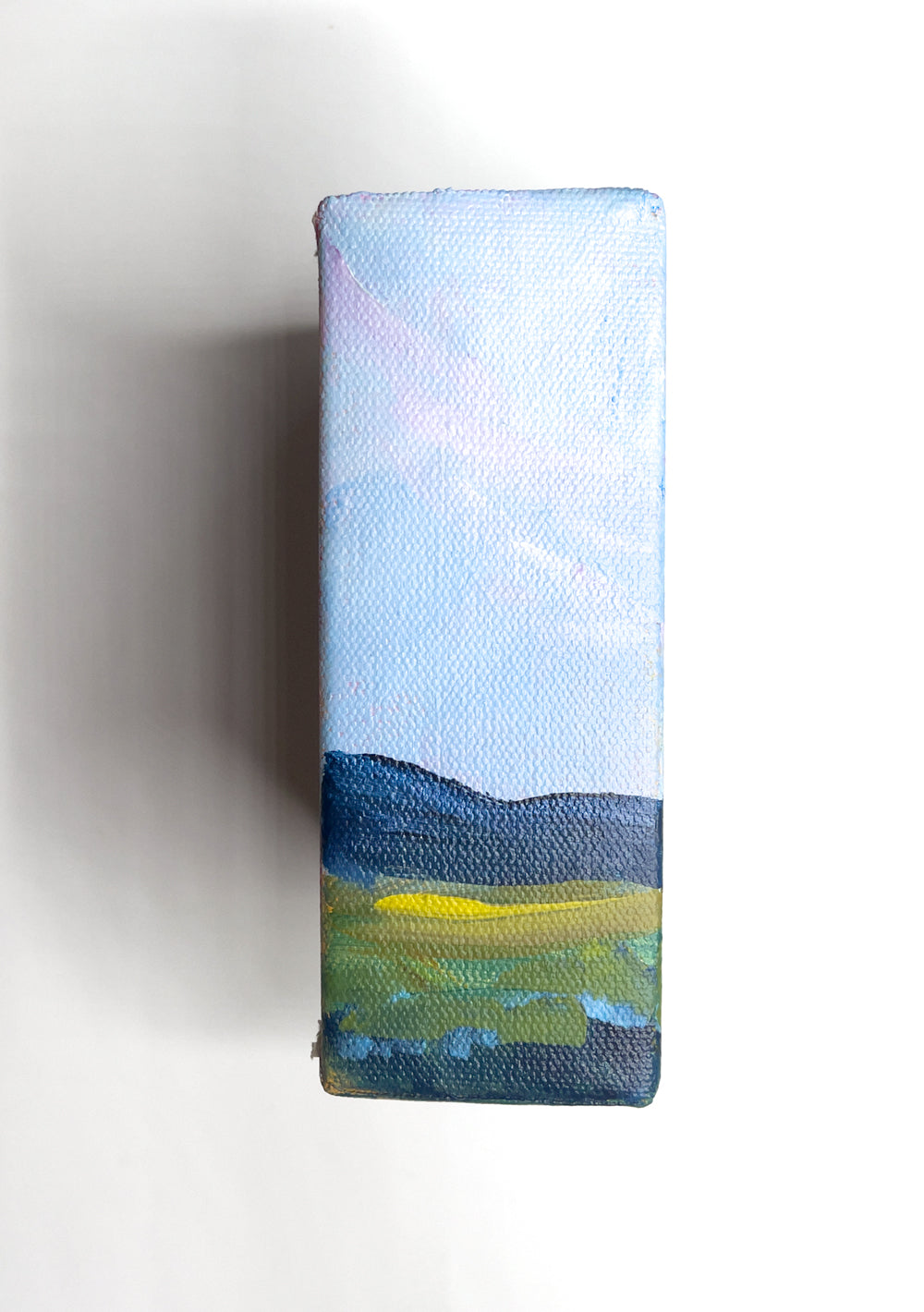 6" x 6"
Acrylic and gold leaf on gallery wrapped canvas
Transform your walls into a breathtaking landscape with our Investment Portfolio featuring the stunning blue ridge mountains, a shining sun, and bubbling brook.
Perfect for art collectors, the impressionistic style will add a touch of whimsy to any room.
Wake up to gold highlights and a blue sky every day.