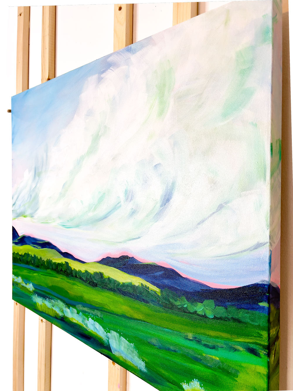36" x 24"
acrylic on gallery wrapped canvas
Discover the beauty of Park Avenue, surrounded by the serene lake and breathtaking Blue Ridge Mountains.
The dramatic skies, blues, greens, and whites will leave you in awe.
Immerse yourself in southern charm with impressionistic and modern touches, accented by marsh grasses.
I hope you find that painting that brings joy to your soul!