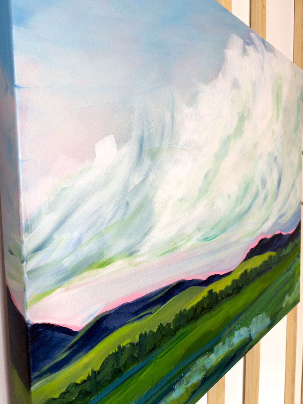 36" x 24"
acrylic on gallery wrapped canvas
Discover the beauty of Park Avenue, surrounded by the serene lake and breathtaking Blue Ridge Mountains.
The dramatic skies, blues, greens, and whites will leave you in awe.
Immerse yourself in southern charm with impressionistic and modern touches, accented by marsh grasses.
I hope you find that painting that brings joy to your soul!