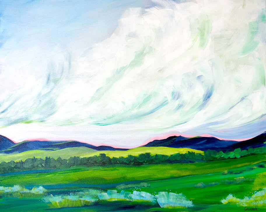 36" x 24"
acrylic on gallery wrapped canvas
Discover the beauty of Park Avenue, surrounded by the serene lake and breathtaking Blue Ridge Mountains.
The dramatic skies, blues, greens, and whites will leave you in awe.
Immerse yourself in southern charm with impressionistic and modern touches, accented by marsh grasses.
I hope you find that painting that brings joy to your soul!
