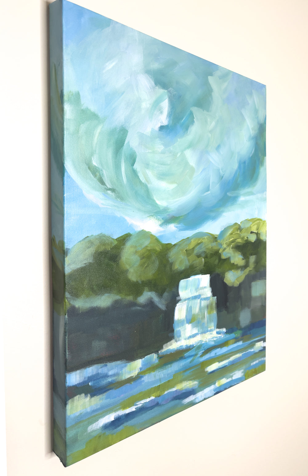18" x 24"
Gallery wrapped canvas
Acrylic paint
Explore Virginia's stunning waterfalls with this large impressionistic painting of cascading waters.
Get lost in the lush, cool forests while hiking to these magical locations and admire the blue pastel skies above.
With fresh water and fun, loose brush strokes, this painting will bring the beauty of nature into your home.