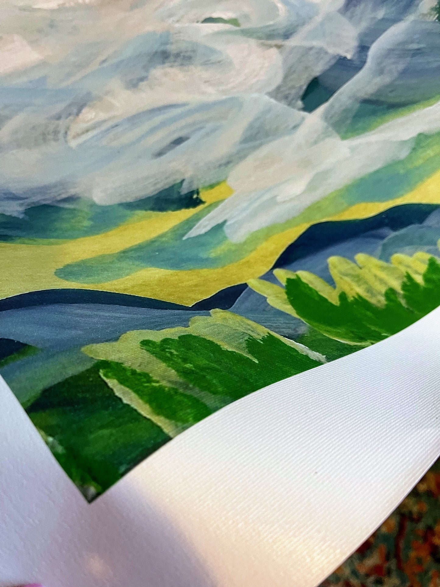 Virginia blue ridge mountains
Sally J Goodrich uses acrylic and gouache paint to create colorful, sometimes, serene, sometimes lively landscapes and florals.
Inspired by the beautiful blue ridge mountains of the Roanoke Valley and many summers spent in the Black Mountains of Asheville, NC, her landscapes are lush, vibrant and friendly.
These paintings require her to use quick brushstrokes to capture the feeling of the moment.
Of course she takes inspiration from Monet - who doesn’t?
The color is