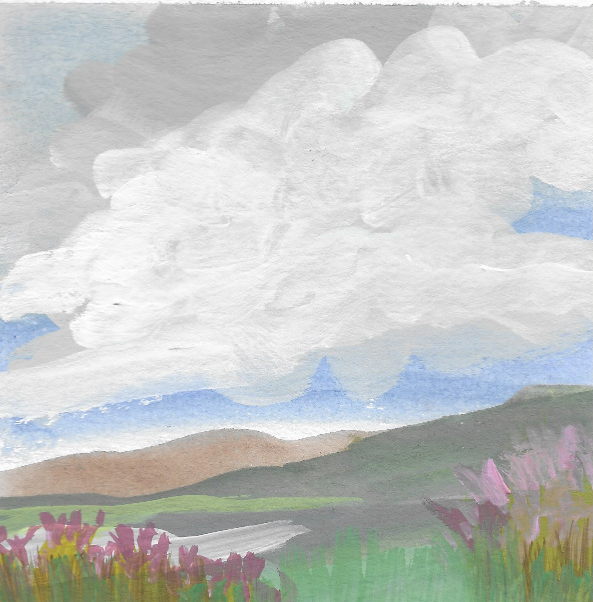 gouache on cold press watercolor paper
virginia blue ridge mountains
I paint small landscapes with gouache every single day and you can see them posted on my instagram account
These paintings require me to use quick brushstrokes to capture the feeling of the moment. I particularly like to paint the view of the Virginia Blue Ridge Mountains in my backyard.
Of course I take inspiration from impressionist, Claude Monet - who doesn’t?