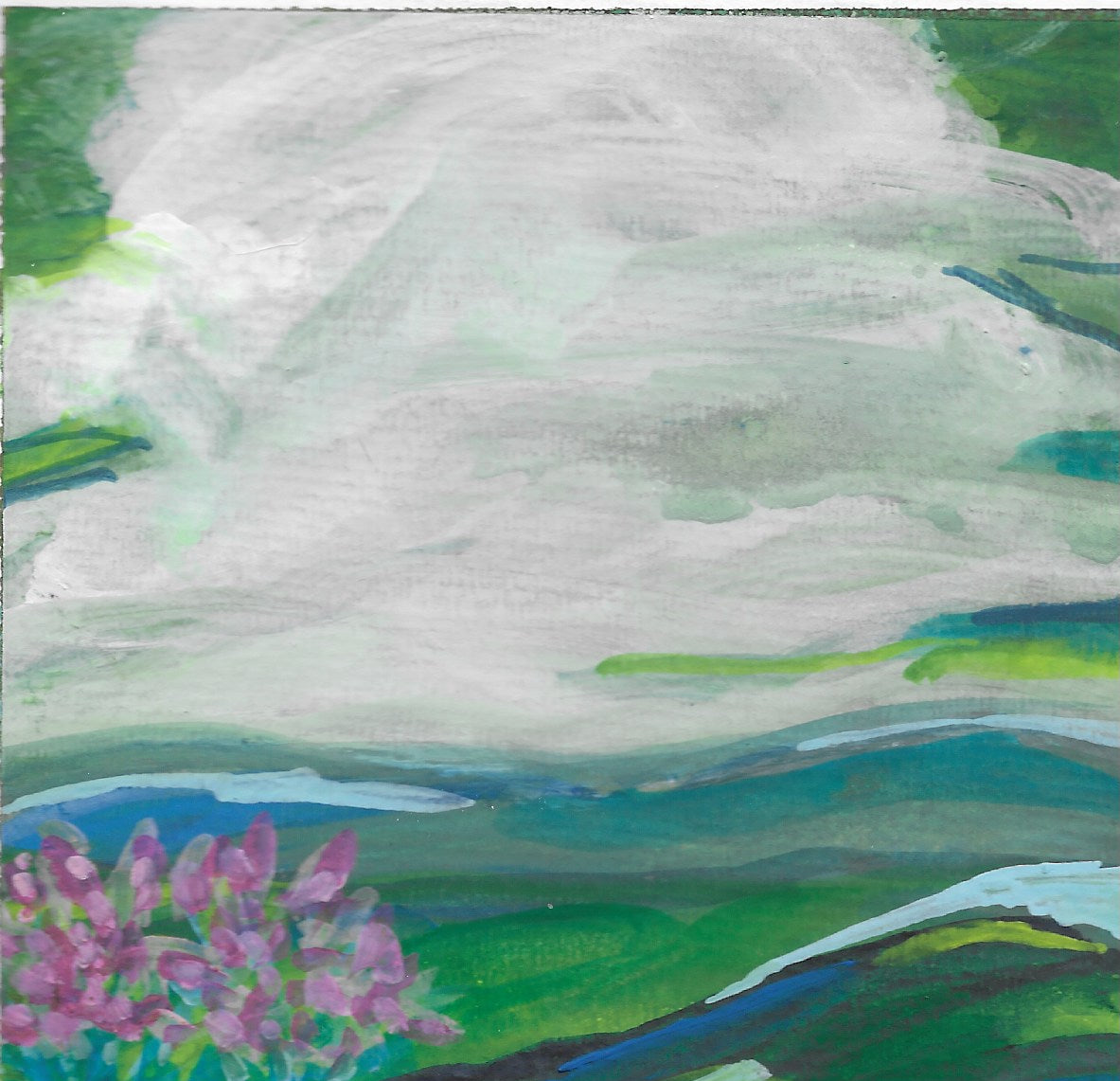 gouache on cold press watercolor paper
virginia blue ridge mountains
I paint small landscapes with gouache every single day and you can see them posted on my instagram account
These paintings require me to use quick brushstrokes to capture the feeling of the moment. I particularly like to paint the view of the Virginia Blue Ridge Mountains in my backyard.
Of course I take inspiration from impressionist, Claude Monet - who doesn’t?