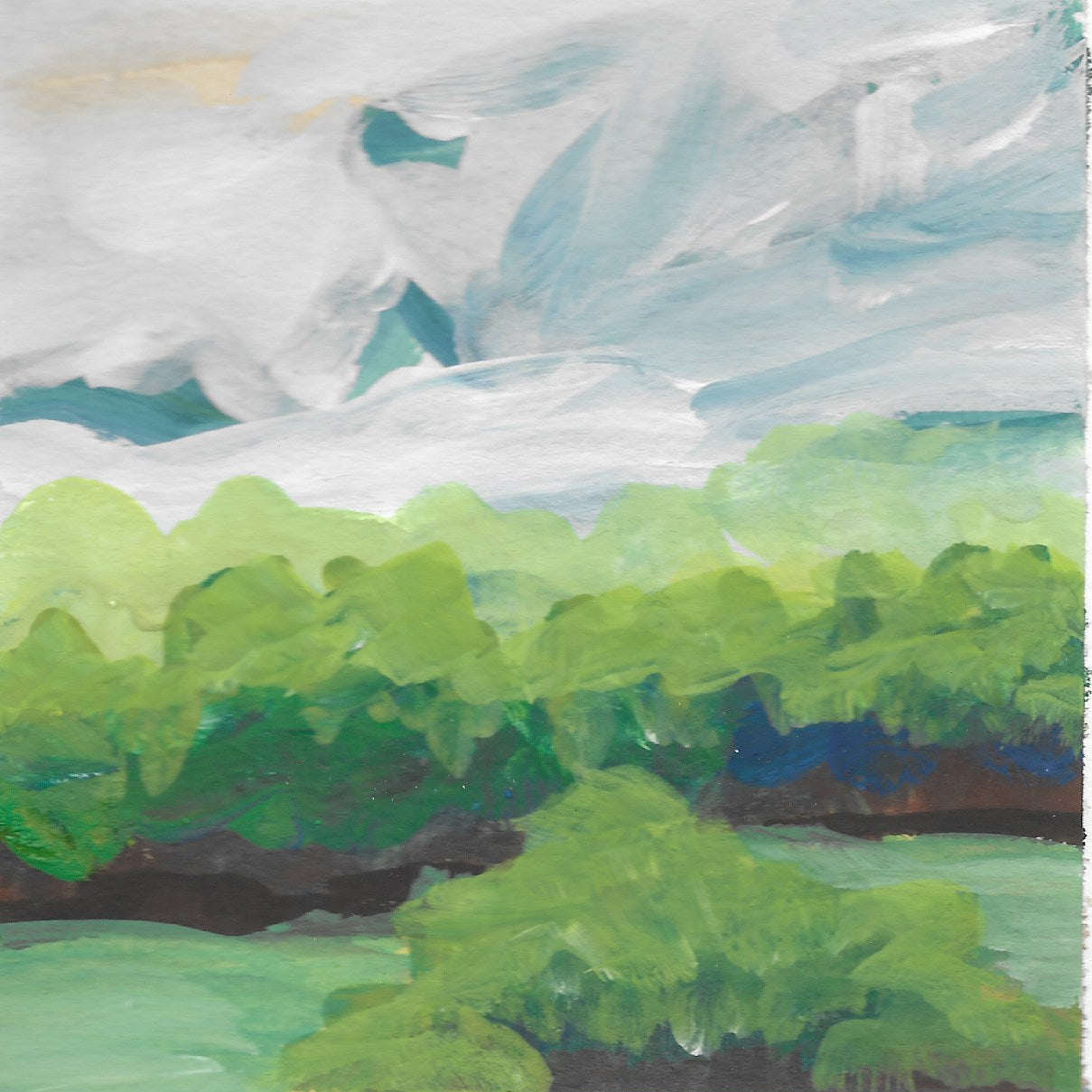 gouache on cold press watercolor paper
virginia blue ridge mountains
I paint small landscapes with gouache every single day and you can see them posted on my instagram account
These paintings require me to use quick brushstrokes to capture the feeling of the moment. I particularly like to paint the view of the Virginia Blue Ridge Mountains in my backyard.
Of course I take inspiration from impressionist, Claude Monet - who doesn’t?