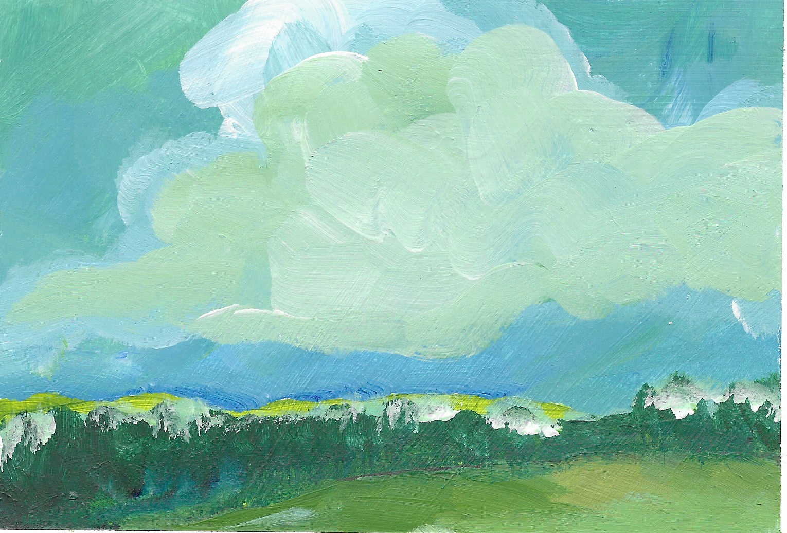 gouache on cold press watercolor paper
virginia blue ridge mountains
I paint small landscapes with gouache every single day and you can see them posted on my instagram account
These paintings require me to use quick brushstrokes to capture the feeling of the moment. I particularly like to paint the view of the Virginia Blue Ridge Mountains in my backyard.
Of course I take inspiration from impressionist, Claude Monet - who doesn’t?