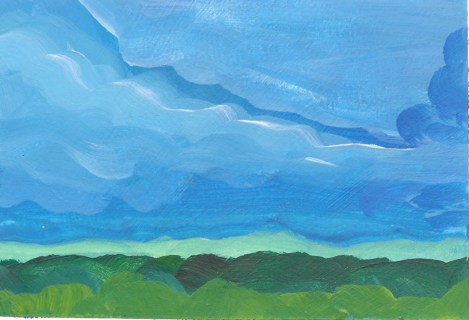 gouache on cold press watercolor paper
virginia blue ridge mountains
I paint small landscapes with gouache every single day and you can see them posted on my instagram account
These paintings require me to use quick brushstrokes to capture the feeling of the moment. I particularly like to paint the view of the Virginia Blue Ridge Mountains in my backyard.
Of course I take inspiration from impressionist, Claude Monet - who doesn’t?