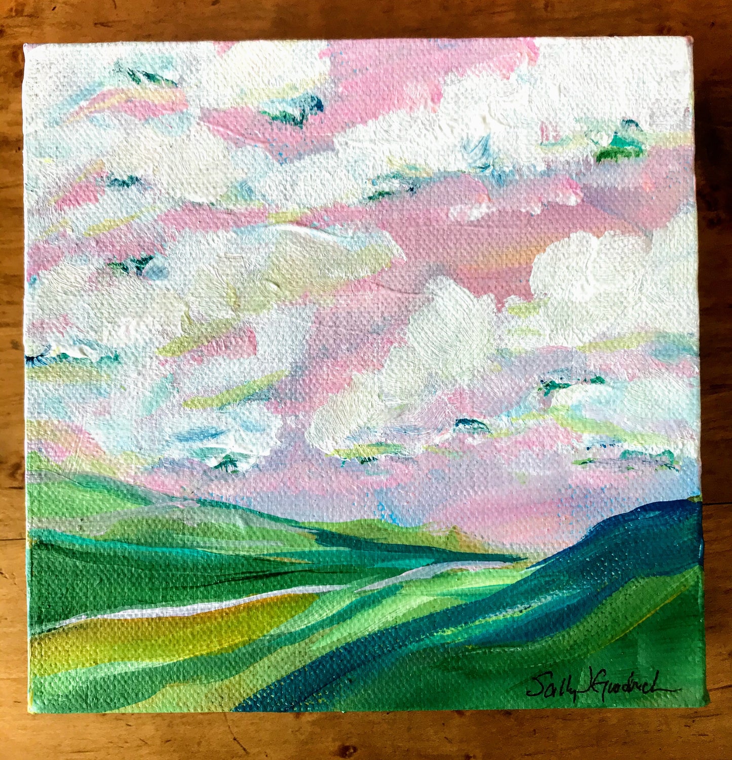 blue appalachia painting, mountain landscape painting, modern southern painting