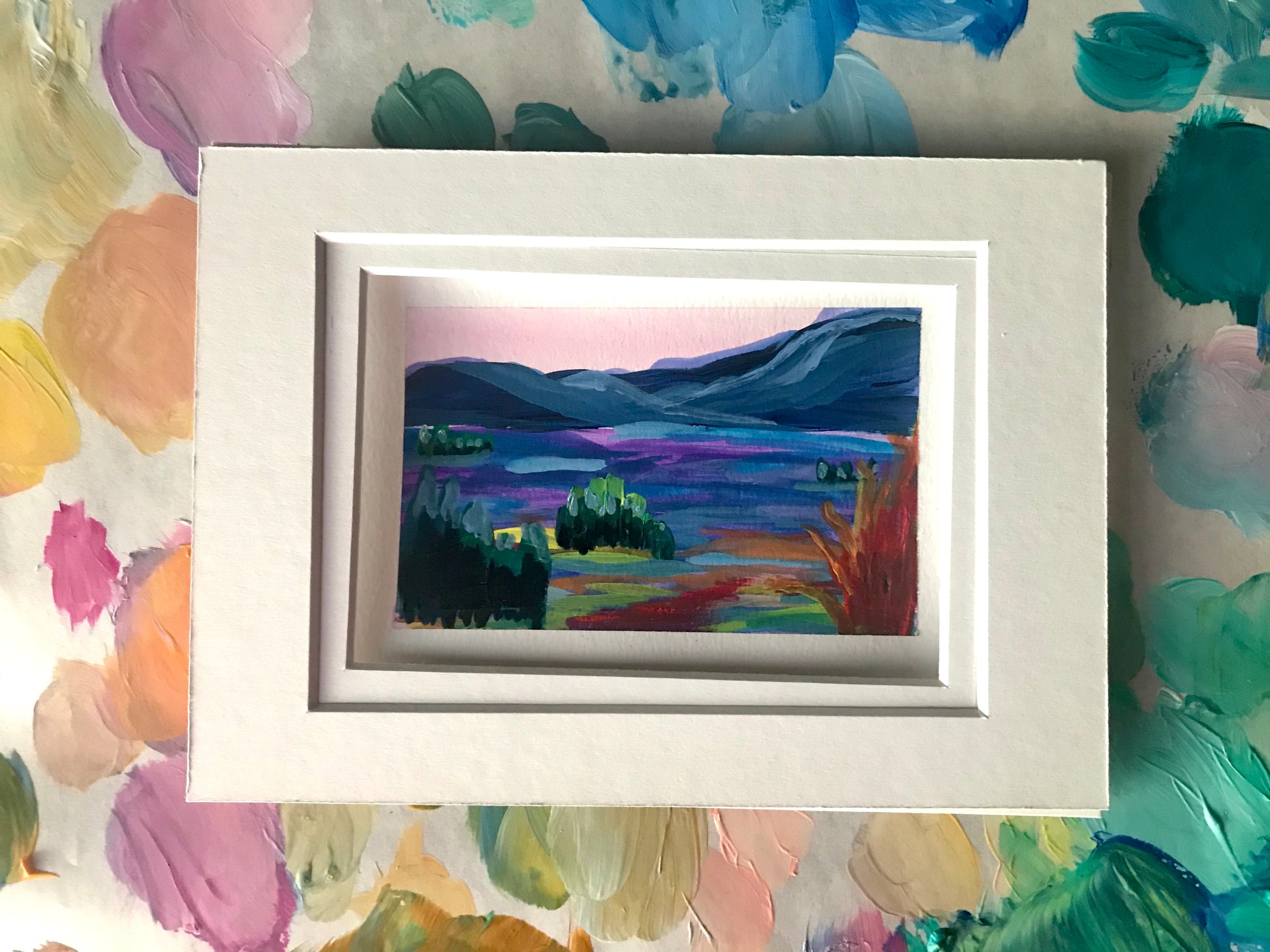 mini landscape painting, mountain landscape painting